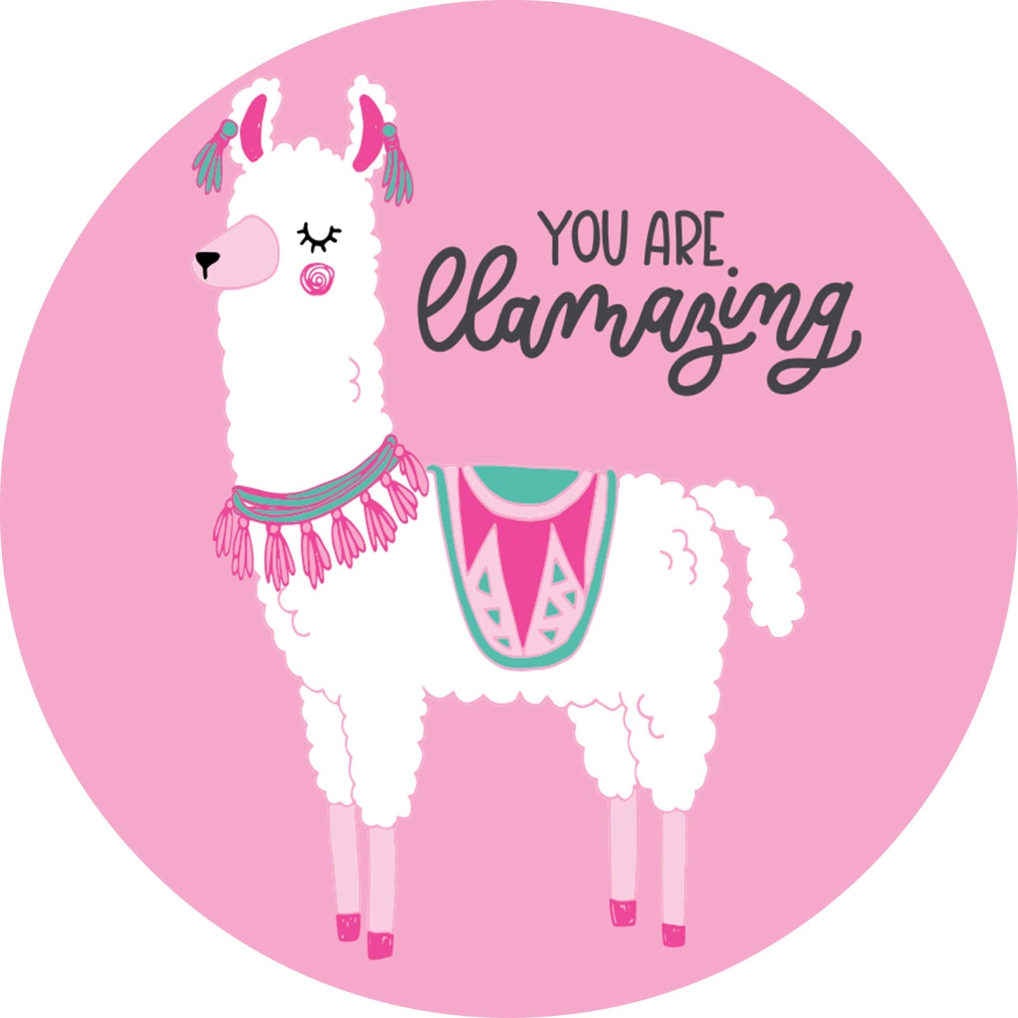 SpinPop Grip and Kickstand for Phones and Tablets - Pink LLAMAZING Llama