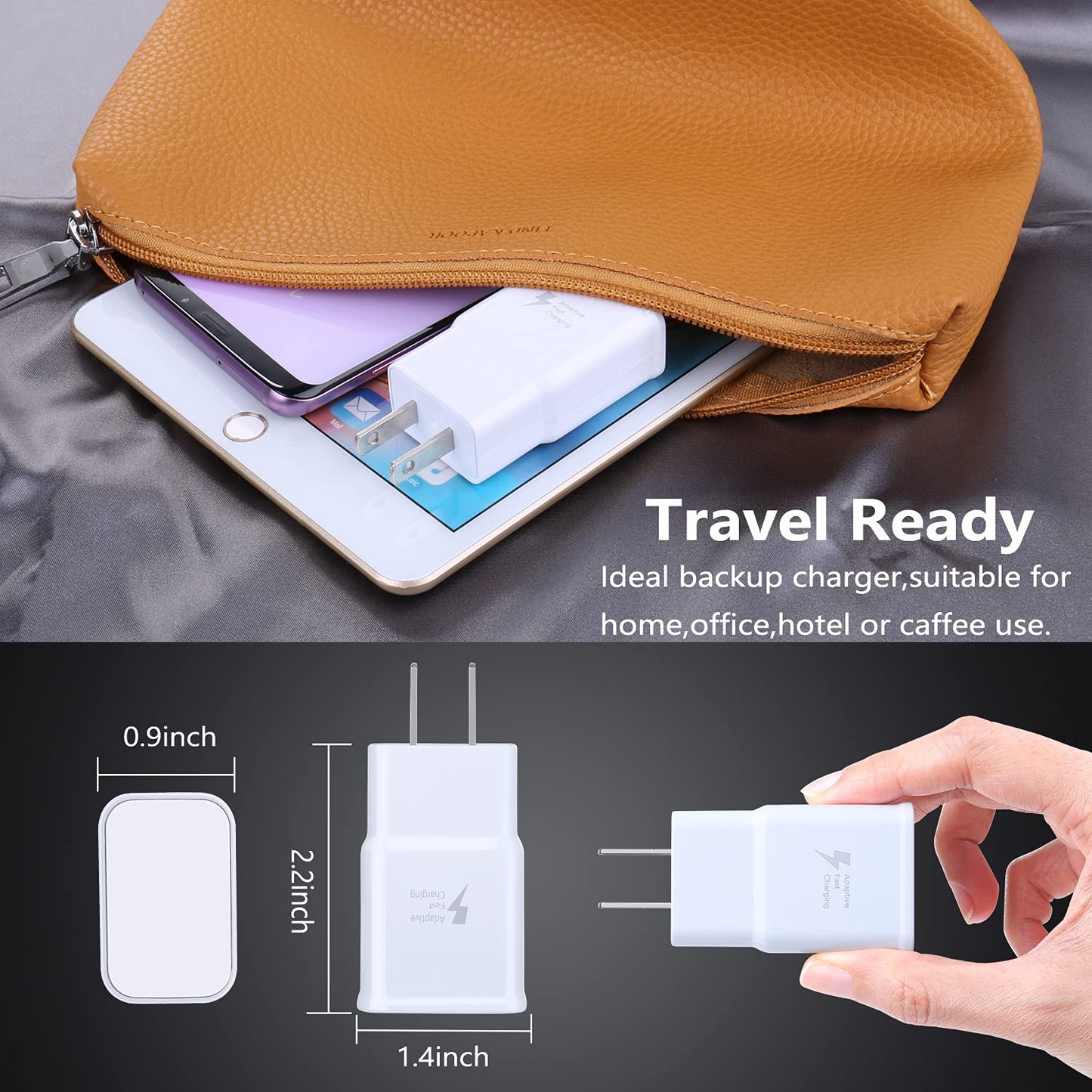 5 Pack Type C Charger Fast Charging Block, Bulk Pack USB Wall Phone Charger Adapter Compatible with Samsung Galaxy S21/S20/S10/S10e/S10 Plus/S9/S9