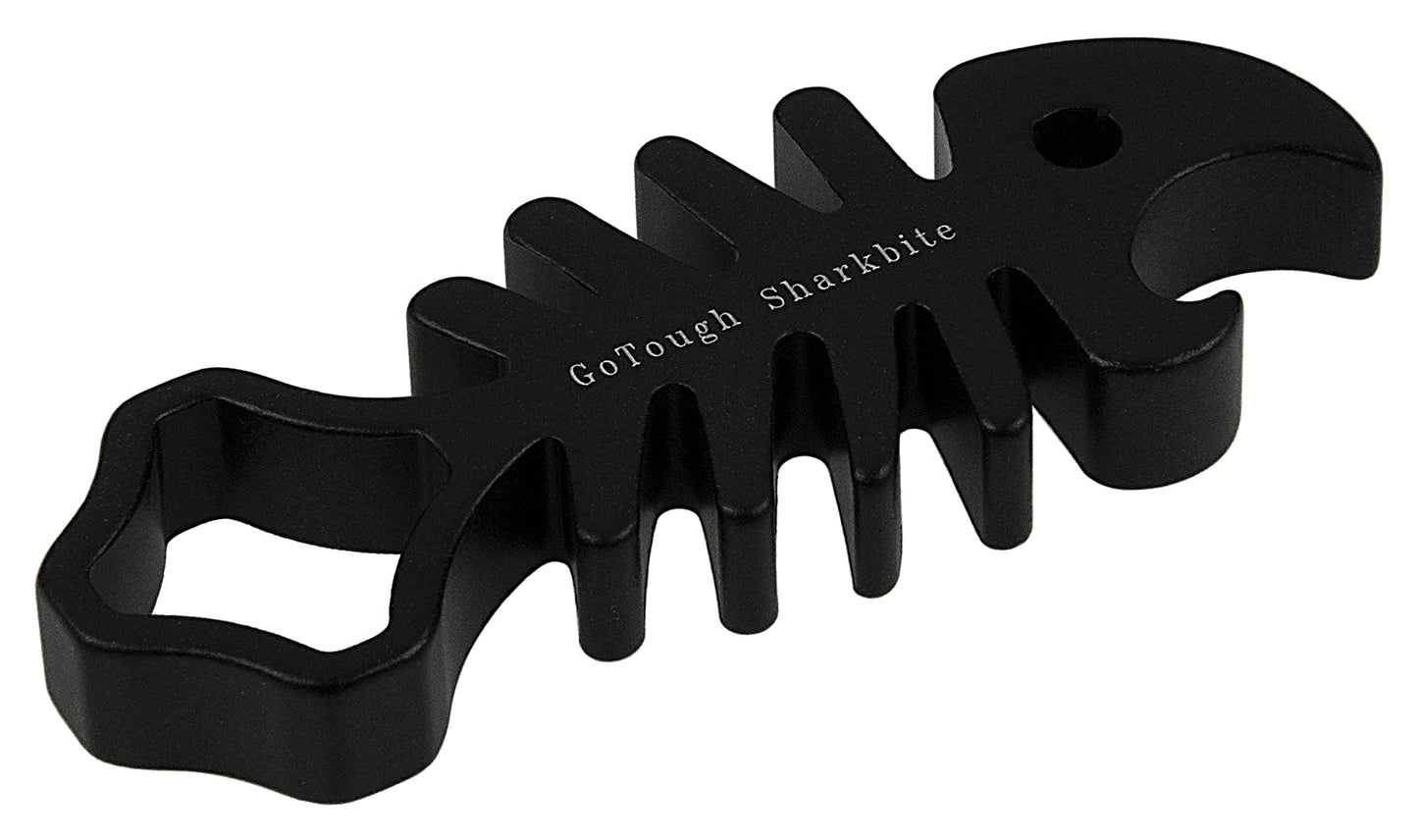 Fotodiox Pro GoTough Sharkbite - Black Aluminum Metal GoTough Wrench for Tightening GoPro Mounting Knobs, Screws and Bolts; Shark Styled Wrench