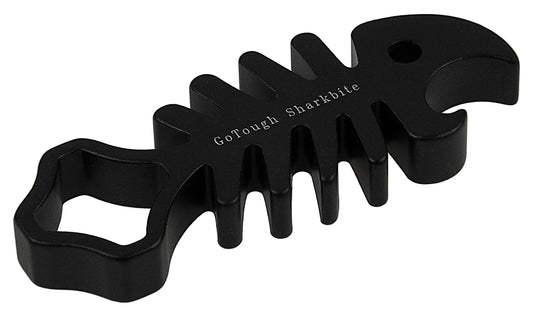 Fotodiox Pro GoTough Sharkbite - Black Aluminum Metal GoTough Wrench for Tightening GoPro Mounting Knobs, Screws and Bolts; Shark Styled Wrench