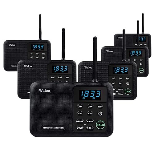 Wuloo Intercoms Wireless for Home 1 Mile Range 22 Channel 100 Digital Code Display Screen, Wireless Intercom System for Home House Business Office