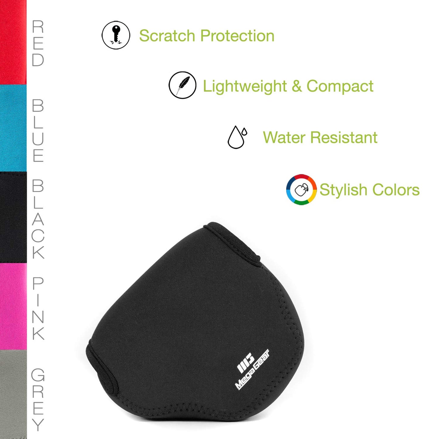 MegaGear ''Ultra Light'' Neoprene Camera Case Bag with Carabiner for Canon PowerShot SX510, SX420 IS, SX410 IS, SX400 (Black)