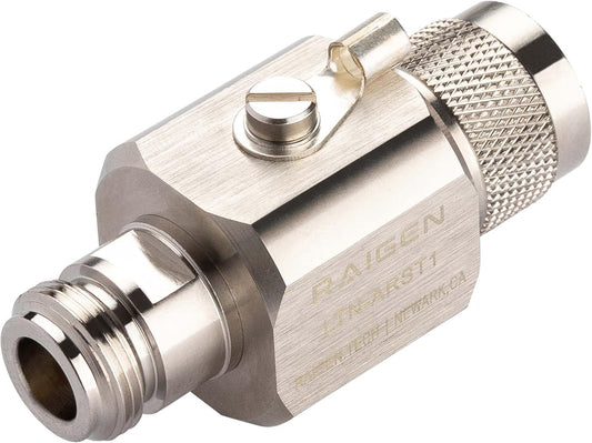 RAIGEN Lightning Arrestor for N-Type Male to N-Type Female Antennas Surge Protector 50 Ohm RF Coaxial with 90V Gas Tube Protects LoRa, 3/4G LTE, WiFi