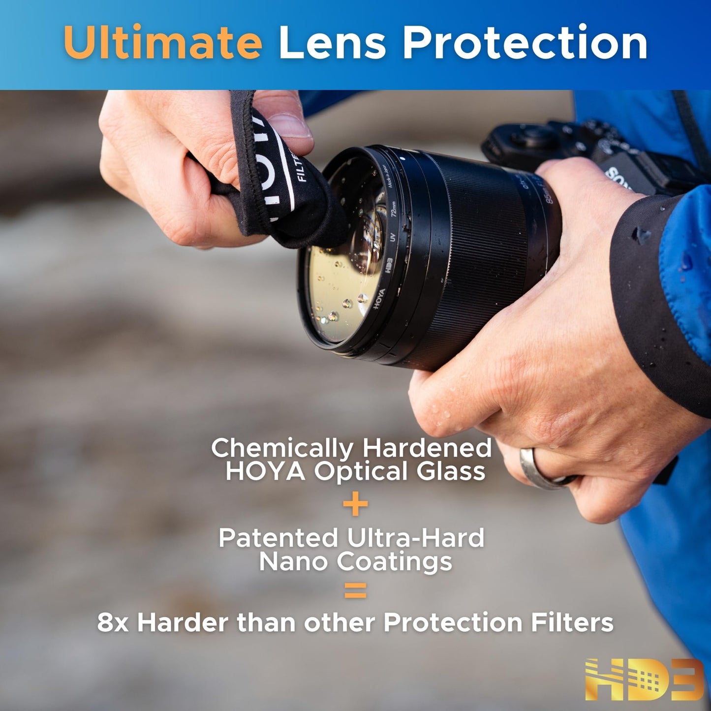 Hoya HD3 67mm UV Protector Filter - Re-Certified for 100MP+ Cameras with Ultra-Hard Nano Coating UV Filter - Stain Resistant, Smudge and Waterproof UV