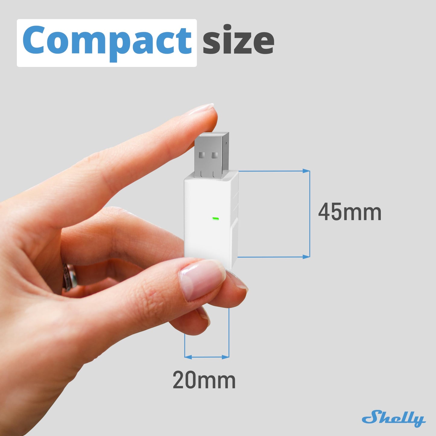 Shelly BLU Gateway | Bluetooth WiFi Gateway in a USB-A dongle | Home Automation | Compatible with Alexa & Google Home | iOS Android App | WiFi Range