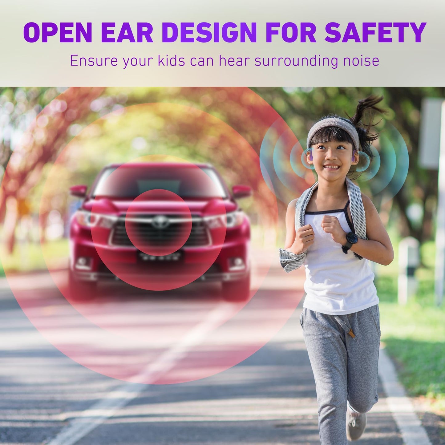 Mehomeli Kids Headphones, Bluetooth 5.2 Air Conduction Open Ear Headphones