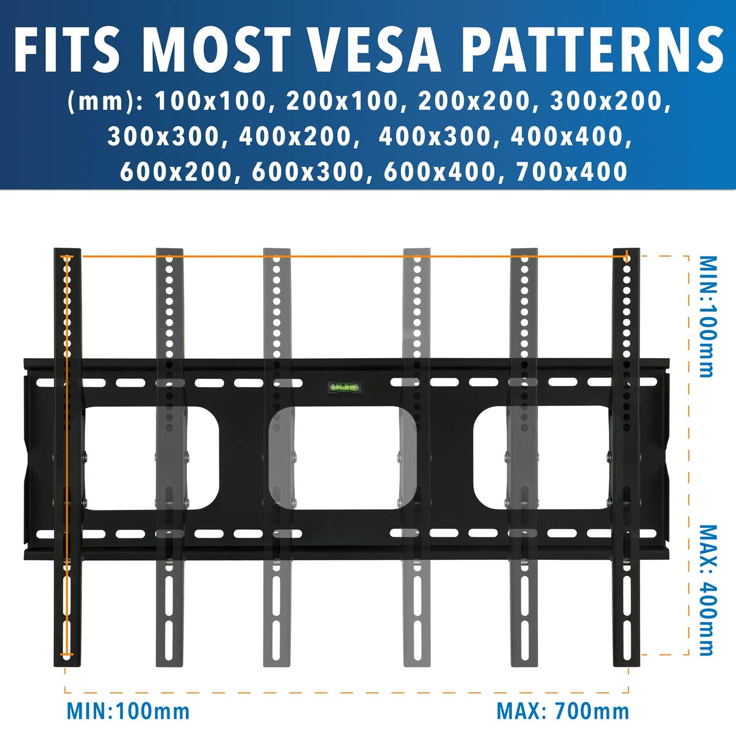 Mount-It! Tilting TV Wall Mount Bracket for 32-65 inch LCD, LED, Plasma Flat Screen TV| Universal Heavy Duty Television Mount with 175 lbs Load