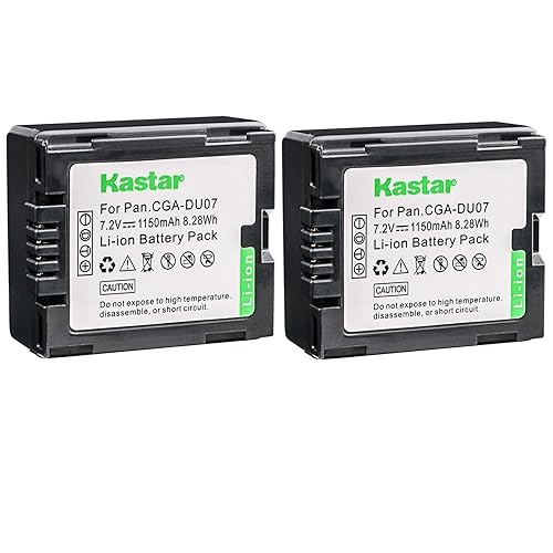 Kastar 2 Pack Battery for Panasonic CGR-DU06 CGR-DU07 CGA-DU14 CGA-DU07 CGA-DU06 CGR-DU21 CGR-DU21A RV-4401 RV-5401 Camcorder