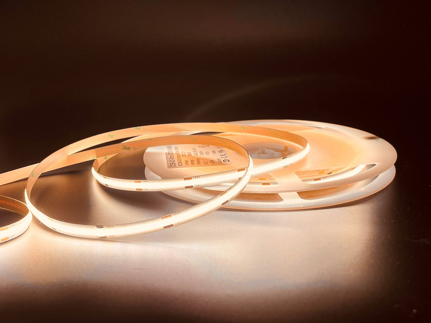 Inspired LED COB LED Strip Lights Warm White, 19.6ft Premium High Density 12V Tape Light, 2880 LEDs, 320+ LM/ft, CRI 90+, UL Listed (Power Supply Not