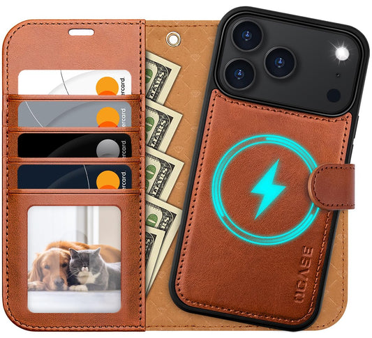 OCASE for iPhone 17 Pro Max Detachable Wallet Case with Card Holder, 2 in 1 PU Leather Flip Folio with RFID Blocking Stand Wrist Strap Shockproof