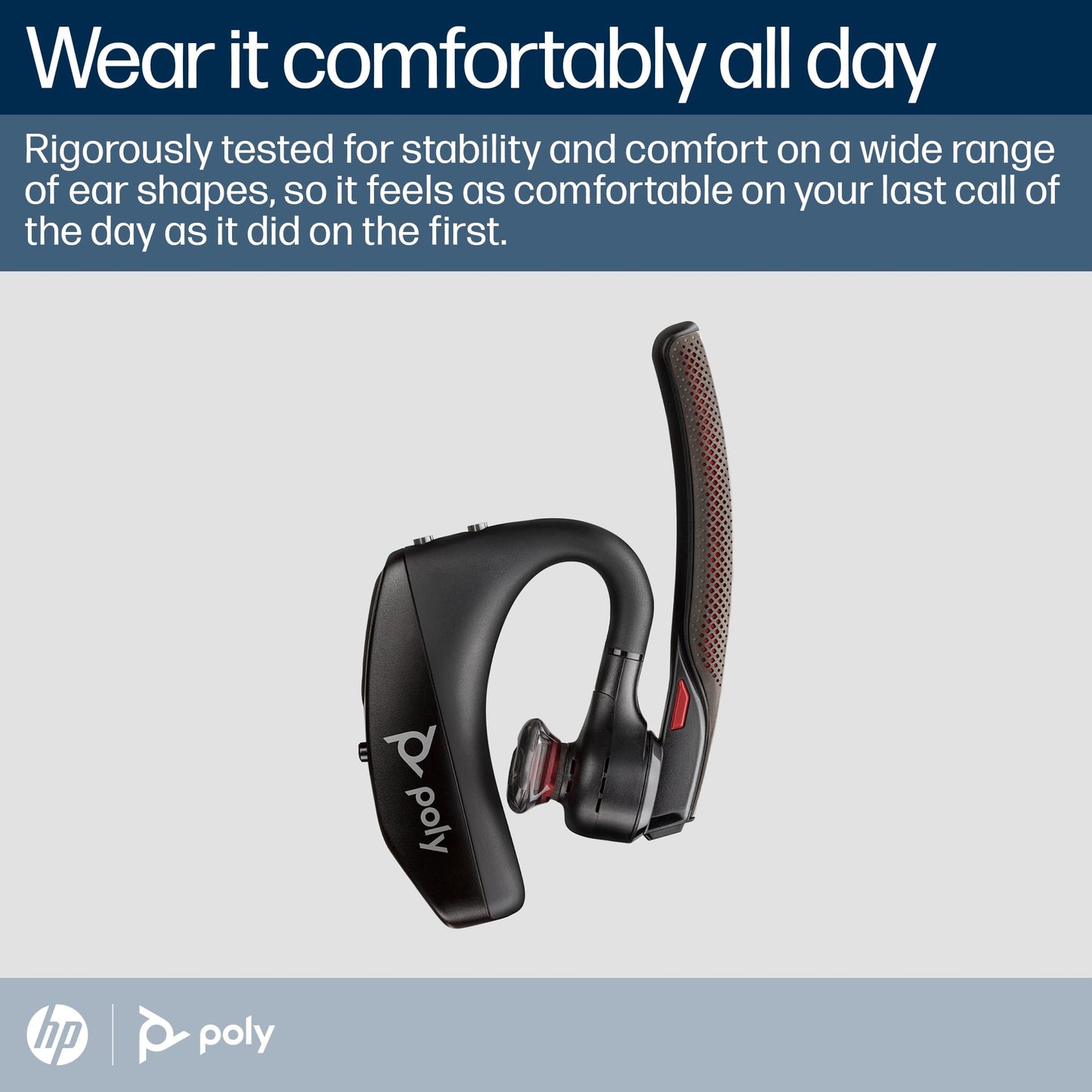 Poly Voyager 5200 Wireless Headset (Plantronics) - Single-Ear Bluetooth Headset w/Noise-Canceling Mic - Ergonomic Design - Voice Controls