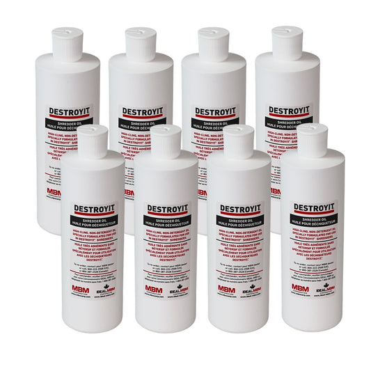 MBM Destroyit 8 Pints of Paper Shredder Oil (case of 8 x 1 Pint Bottles) - CED21/8