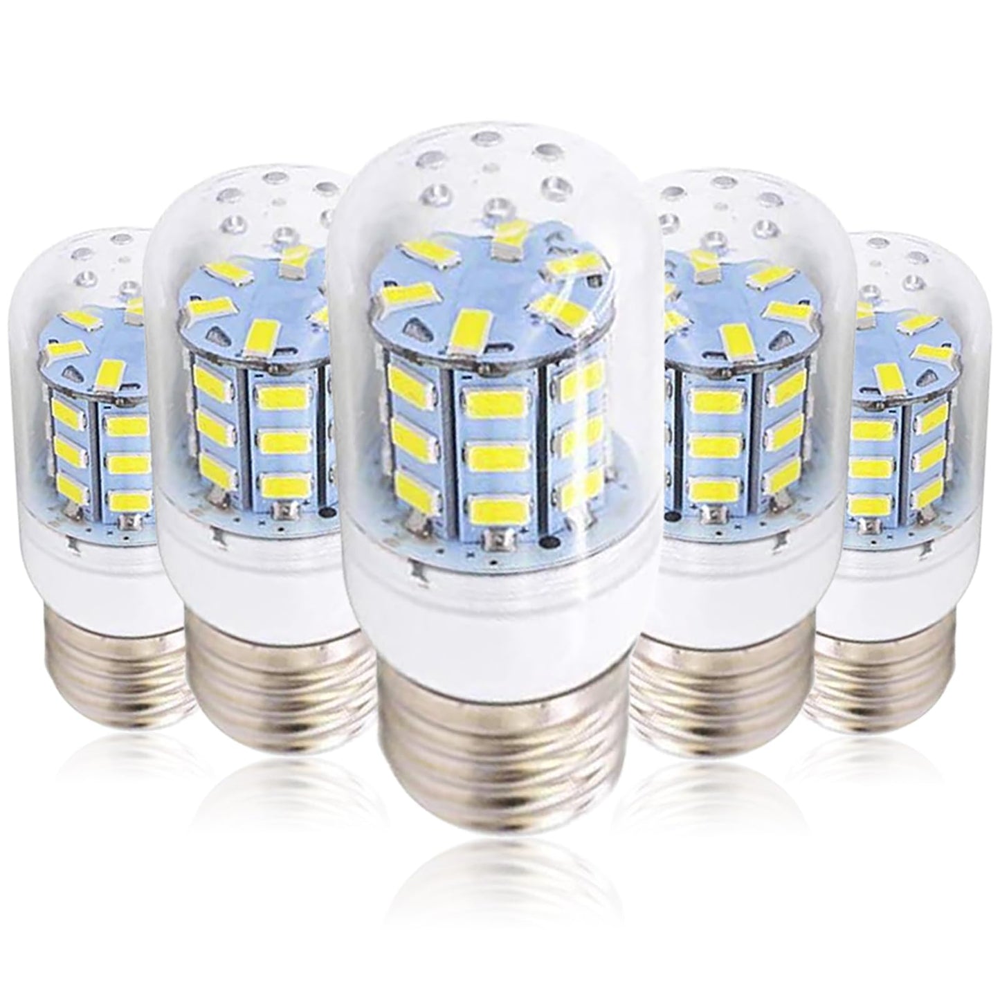 MaoTopCom 5W E26/E27 LED Bulb Corn Light Bulbs(5 Pack)- 5730 SMD 24 Leds Bulb Lamp 450LM Daylight White 6000K LED Corn Bulb Replacement for Home