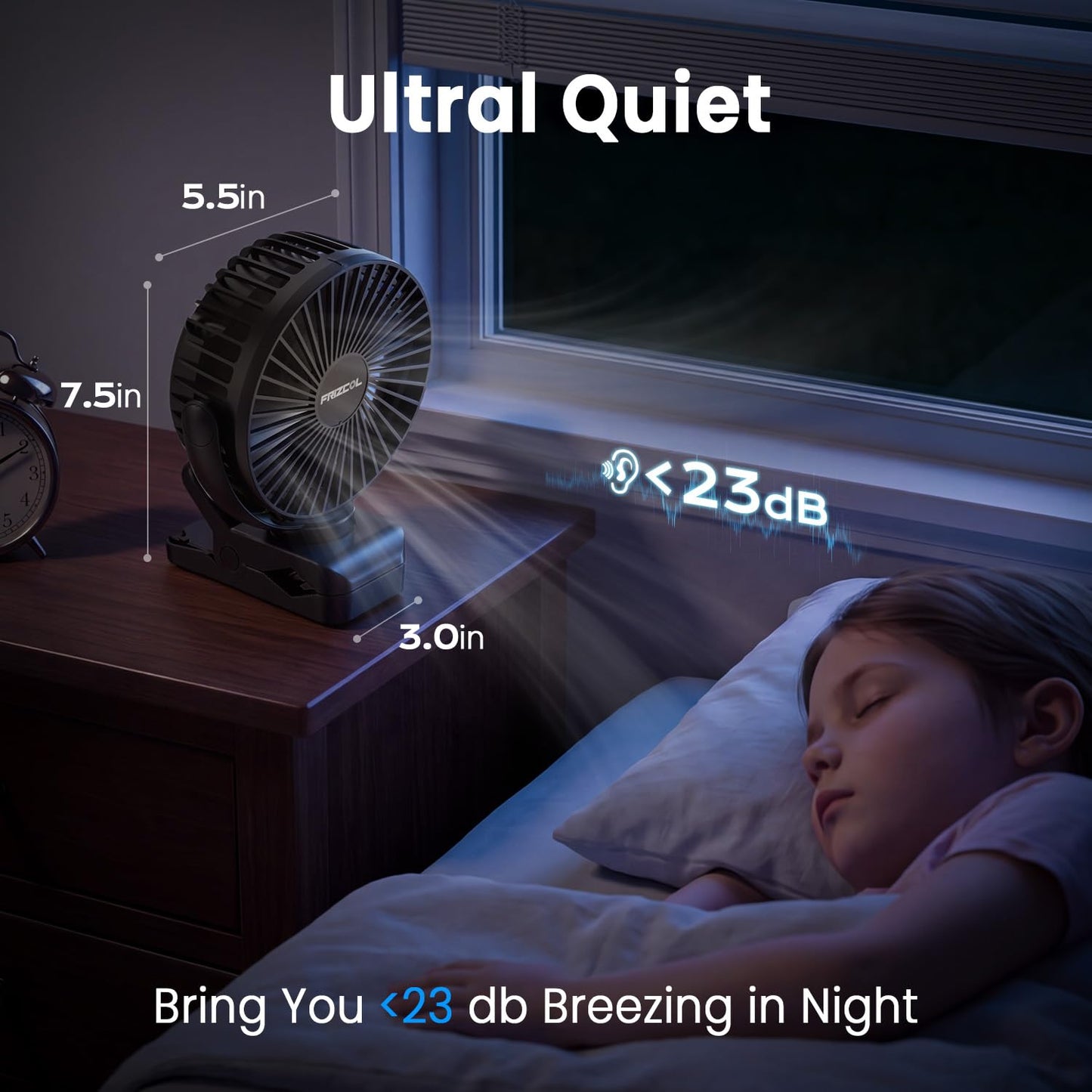 Camping Fan, 12000mAh Clip on Fans with LED Lights/ Remote/ Hooks/3 Levels