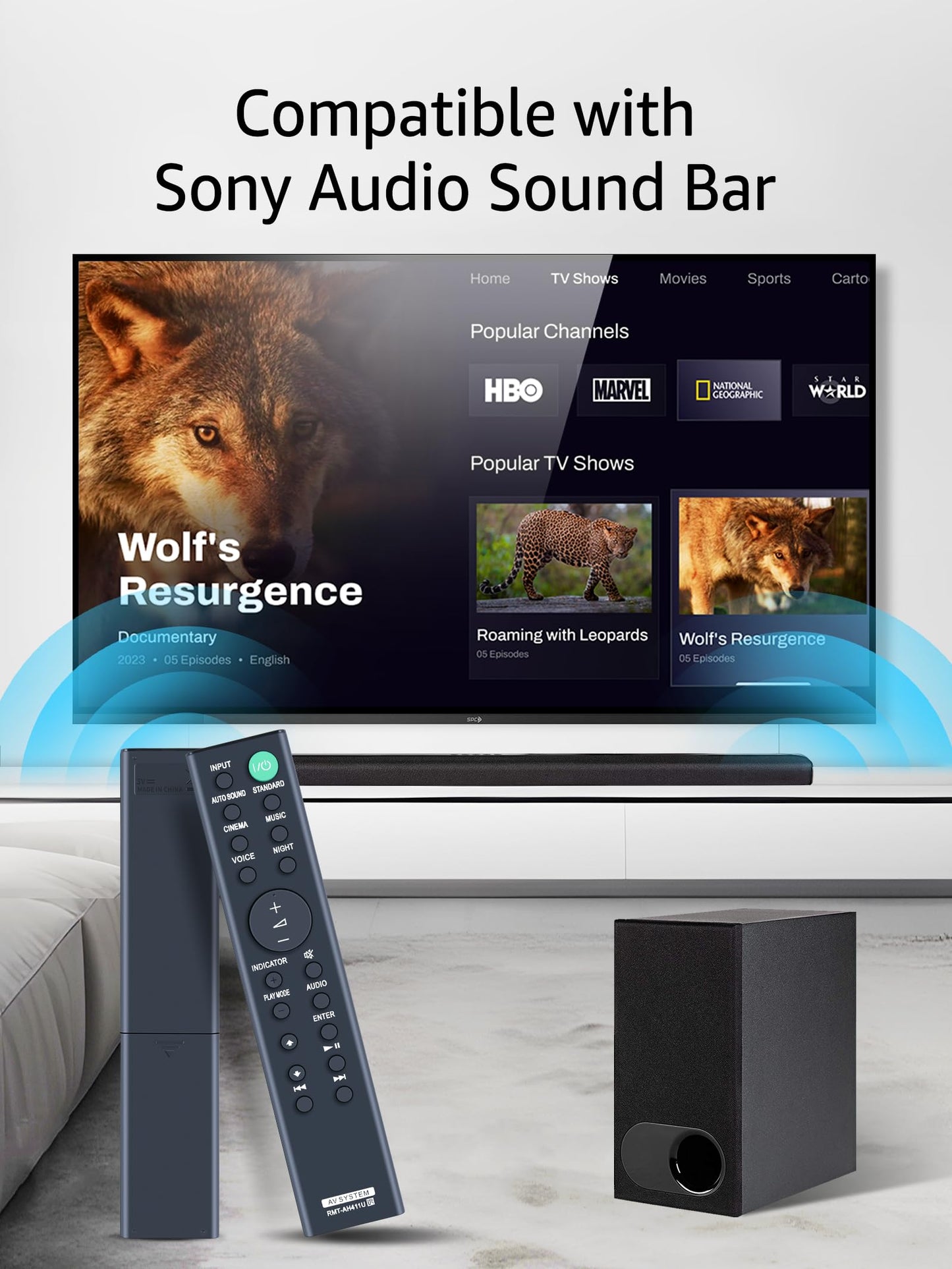 New RMT-AH411U Remote Control Replacment for Sony Sound Bar?Compatible with HT SF200 HT SF150 HT-S100F HT-SF200 HTS100F HT-S100F HT-SF150 HTS100F Home