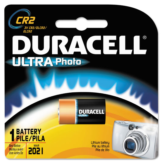 Duracell DLCR2BPK Ultra High Power Lithium Battery, CR2, 3V, 1/EA