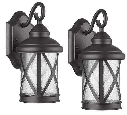 Castine Oil Rubbed Bronze Outdoor Wall Porch Lanterns 2-Pack