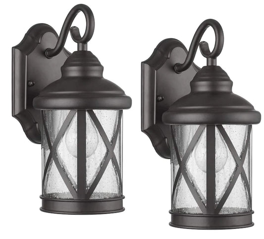 Castine Oil Rubbed Bronze Outdoor Wall Porch Lanterns 2-Pack