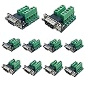 Willwewon DB9 D-SUB 9pin Breakout Adapter Plate Connector,RS232 Serial to Terminal Board Signal Module(Male x 5, Female x 5)