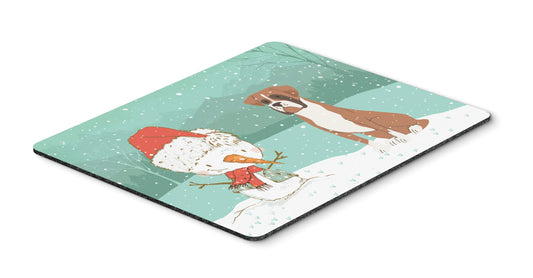 Caroline's Treasures CK2036MP Fawn Boxer and Snowman Christmas Mouse Pad, Hot Pad or Trivet for Home Office Gaming Working Computers Laptop Mouse