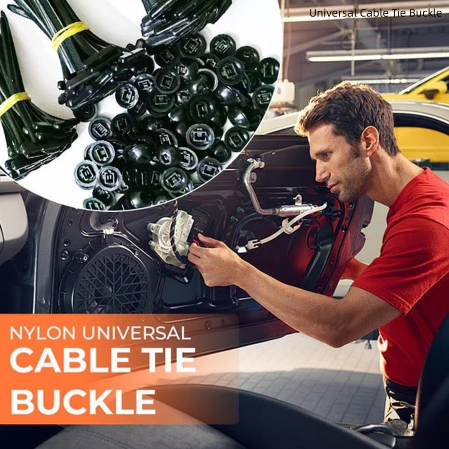 Heavy Duty Self-Locking Zip Ties Holder with Pin & Button Design-Nylon Universal Cable Tie Buckle,Plastic Cable Ties Tool Fasteners Car Body, UV