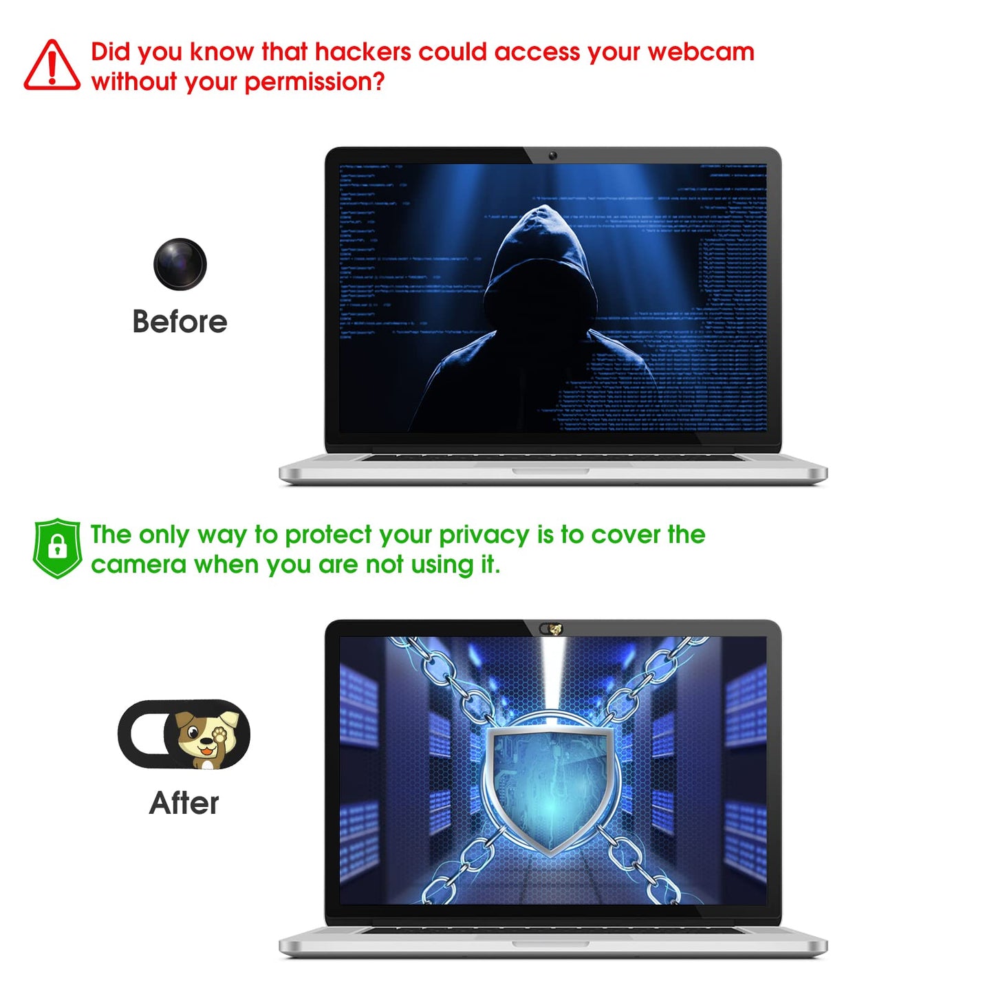 Toojcc Cute Dog Webcam Cover Slide, 6 Pack Laptop Camera Cover, Ultra Thin Privacy Shutter for Computer, Tablet & Phone, Cute Laptop Accessories