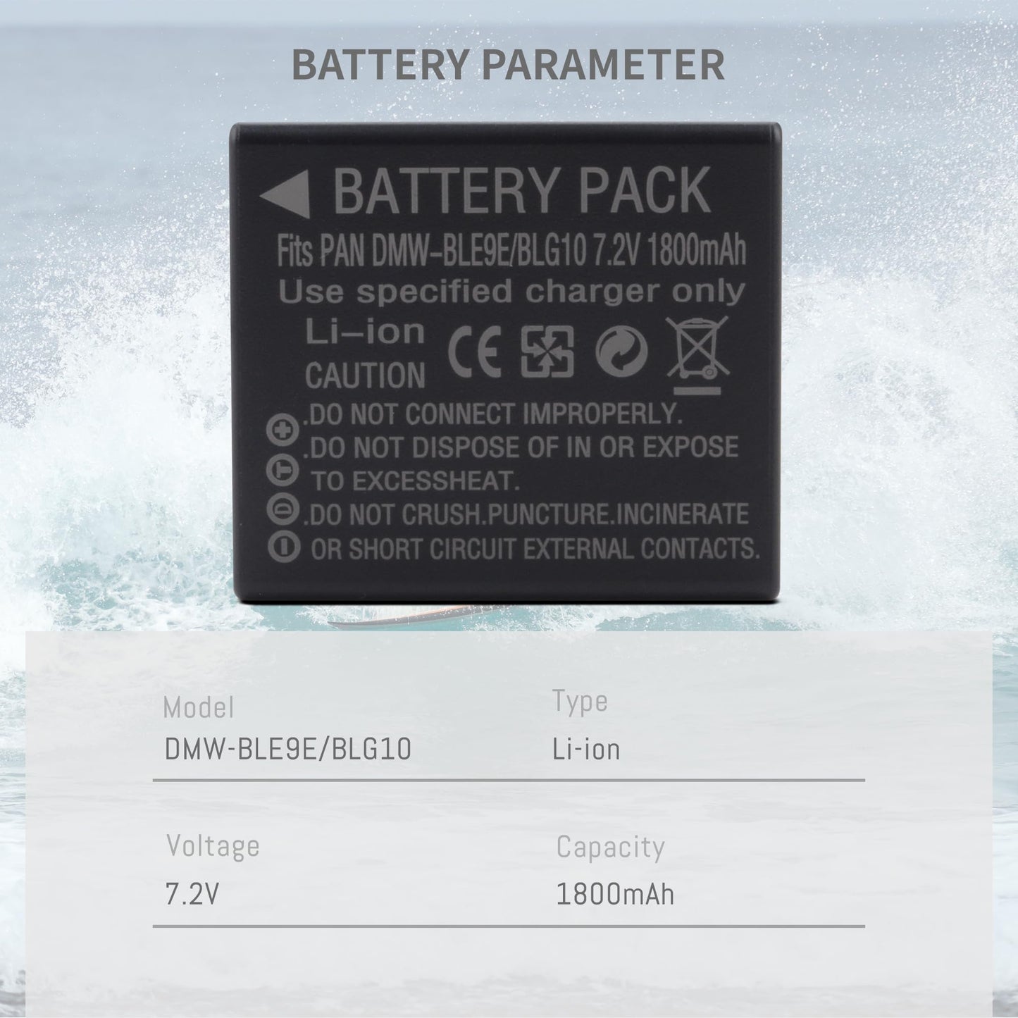 DMW-BLG10 DMW-BLG10PP DMW-BLE9 Battery 2 Pack Replacement Compatible for Panasonic DC-G100 DC-ZS80 DC-GX9 DC-LX100 II DC-ZS200 DC-ZS70 DMC-GX80
