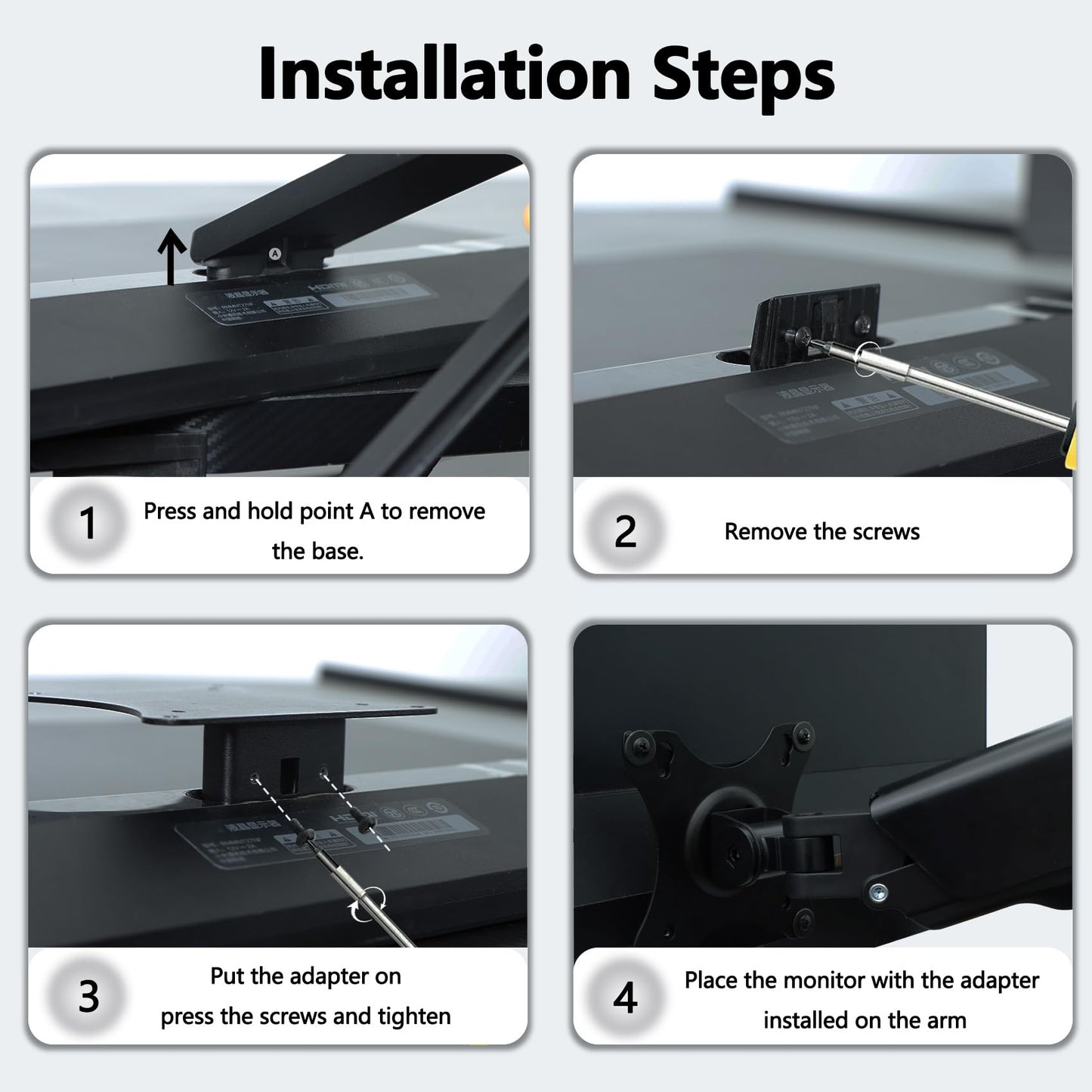 Mi Vesa Adapter Compatible with Xiaomi Mi 27" Monitor(Fits Mi Desktop 27, Display 27 2K, RMMNT27NF, BHR4975EU) - 75x75 to 100x100 VESA Mount Adapter