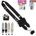Rugwun Clip and Go Strap for Phone with Wallet Crossbody,Phones Strap with Zippered Pouch,Phone Straps Crossbody Travel Bag (A-Black)