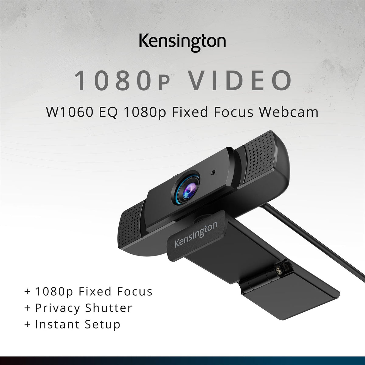 Kensington W1060 EQ 1080p Fixed Focus Webcam with Stereo Microphones, Auto Light Correction, USB Plug?and?Play for PC & Mac (K81171WW)