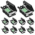 Willwewon 10Pcs VGA 3+9 Female Solderless Quick Connector?3 Row 15 Pin HDB15 Terminal Adapter Compatible with VGA 3+9/3+7/3+6/3+5/3+4/3+2