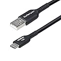 StarTech.com 15ft (4.5m) USB-A to USB-C Charging Cable, Charge & Sync, 3A, USB 2.0, TPE Jacket, Black USB Charging Cord