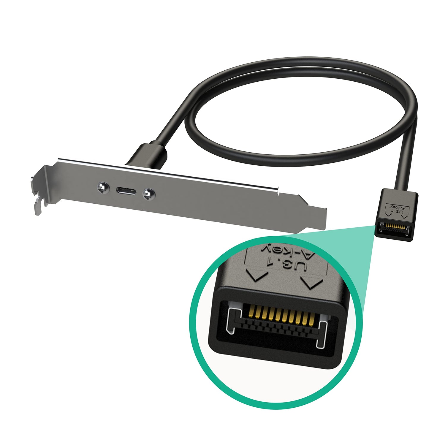 LINKUP - USB 3.2 Gen 2x2 20Gbps USB-C Type Internal Panel Cable Mount Motherboard Header Extension Adapter?20-Pin A-Key Male with Cover to USB-C