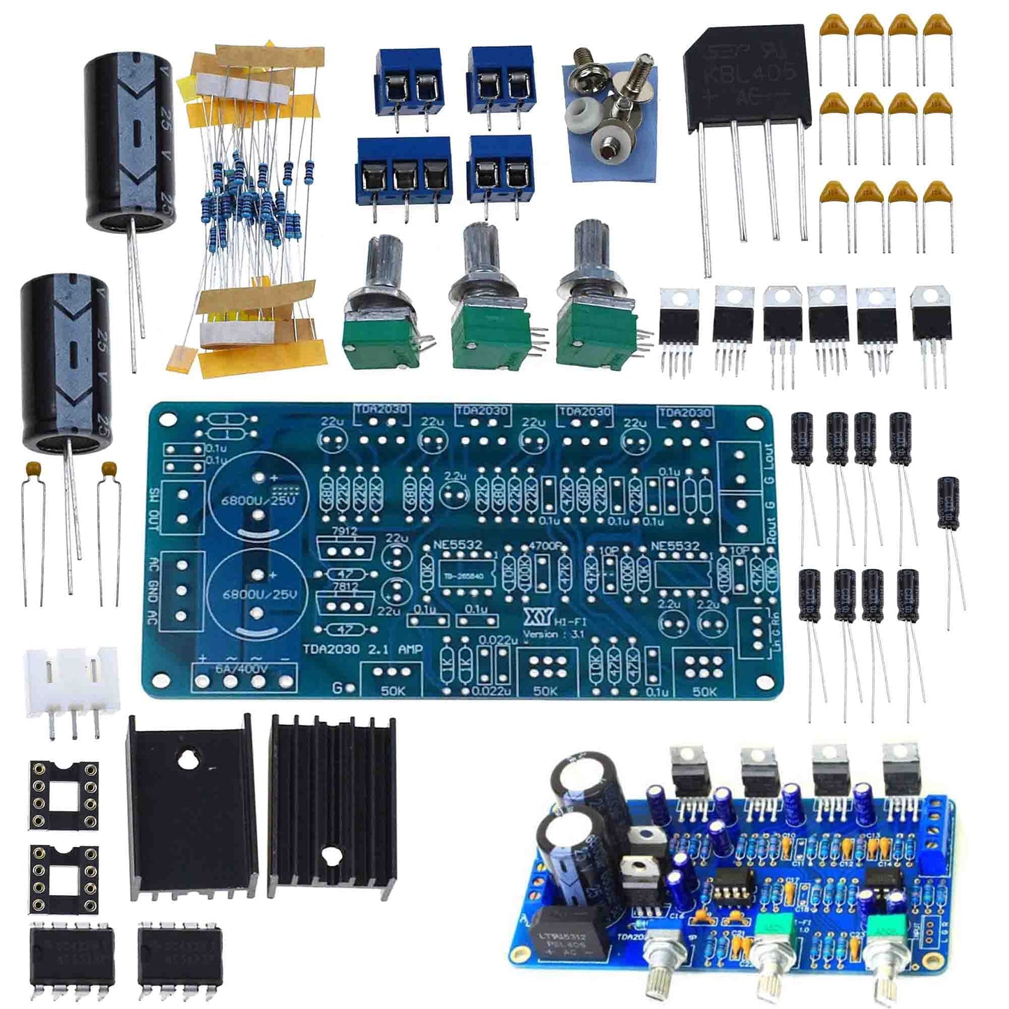 Reland Sun TDA2030L/TDA2030A 2.1 Stereo Audio Power Amplifier DIY/Finished Board (DIY)