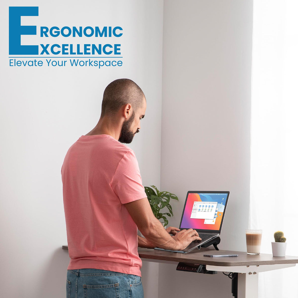 OTM Essentials Aluminum Laptop Riser Stand for 12" - 15" Laptops, Ergonomic Computer Riser with Non-Slip Padding, Tilted Surface & Ventilated Cooling