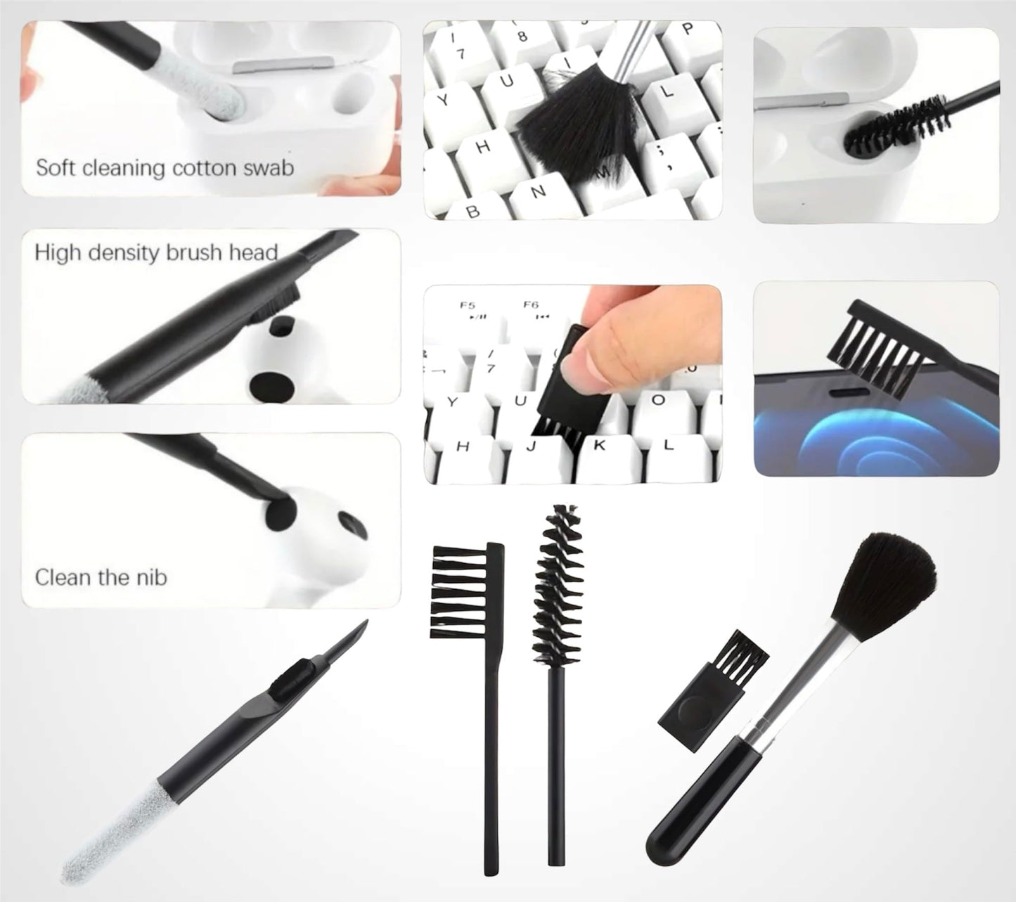 ImmacuKit 18-in-1 Electronic Device Cleaning Kit with Magic Cleaner Gel -Use On Phone, Earbuds, Laptop, Keyboard, Smart Watch, Tablet, PC, Controller