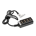 Alvin's Cables 2 Pin Right Angle to 4 D Tap Splitter Cable for RED DSMC2 Jetpack RTmotion Sidekick