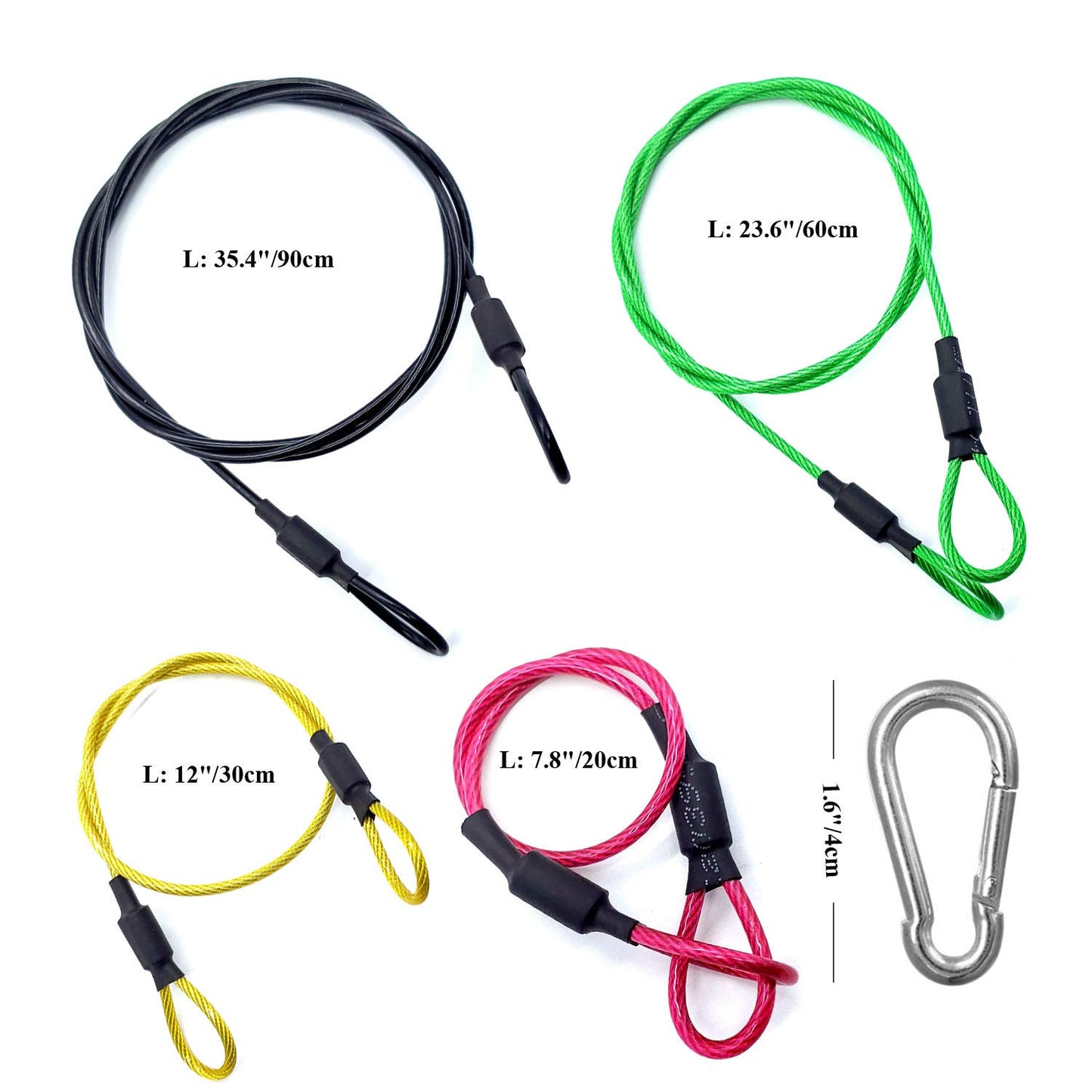 Atoptek Camera Safety Tether, Stainless Steel Cable Wire Colorful Coating Lanyard with Hook Carabiner Clip for GoPro Hero 9 8 7 6 5 4 3 Session DJI