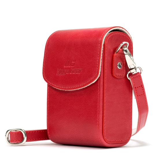MegaGear Leather Camera Case with Strap Compatible with Canon PowerShot G7 X Mark III, G7 X Mark II, G7 X - MG1216, Red