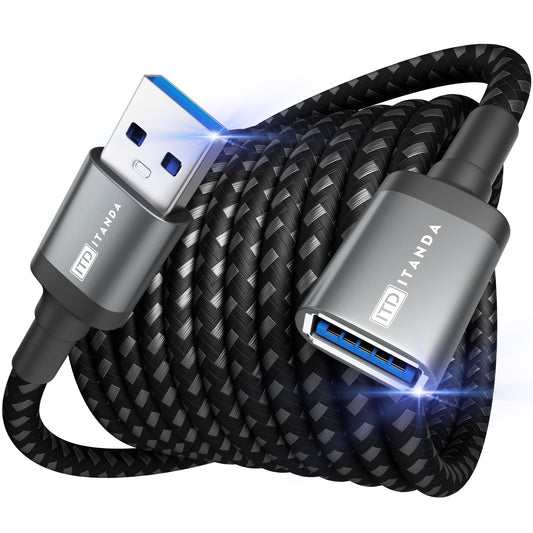 ITD ITANDA 10FT USB Extension Cable USB 3.0 Extension Cord Type A Male to Female5Gbps Data Transfer for Keyboard, Mouse, Playstation, Xbox, Flash