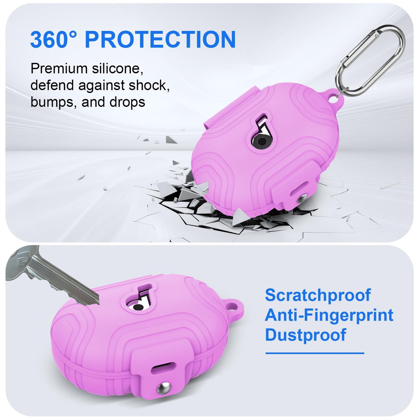 [Lock Buckle] Case Cover Compatible with Anker Soundcore Space A40, Soft Silicone Case for Soundcore Space A40, Shockproof Anti-Scratch Protective