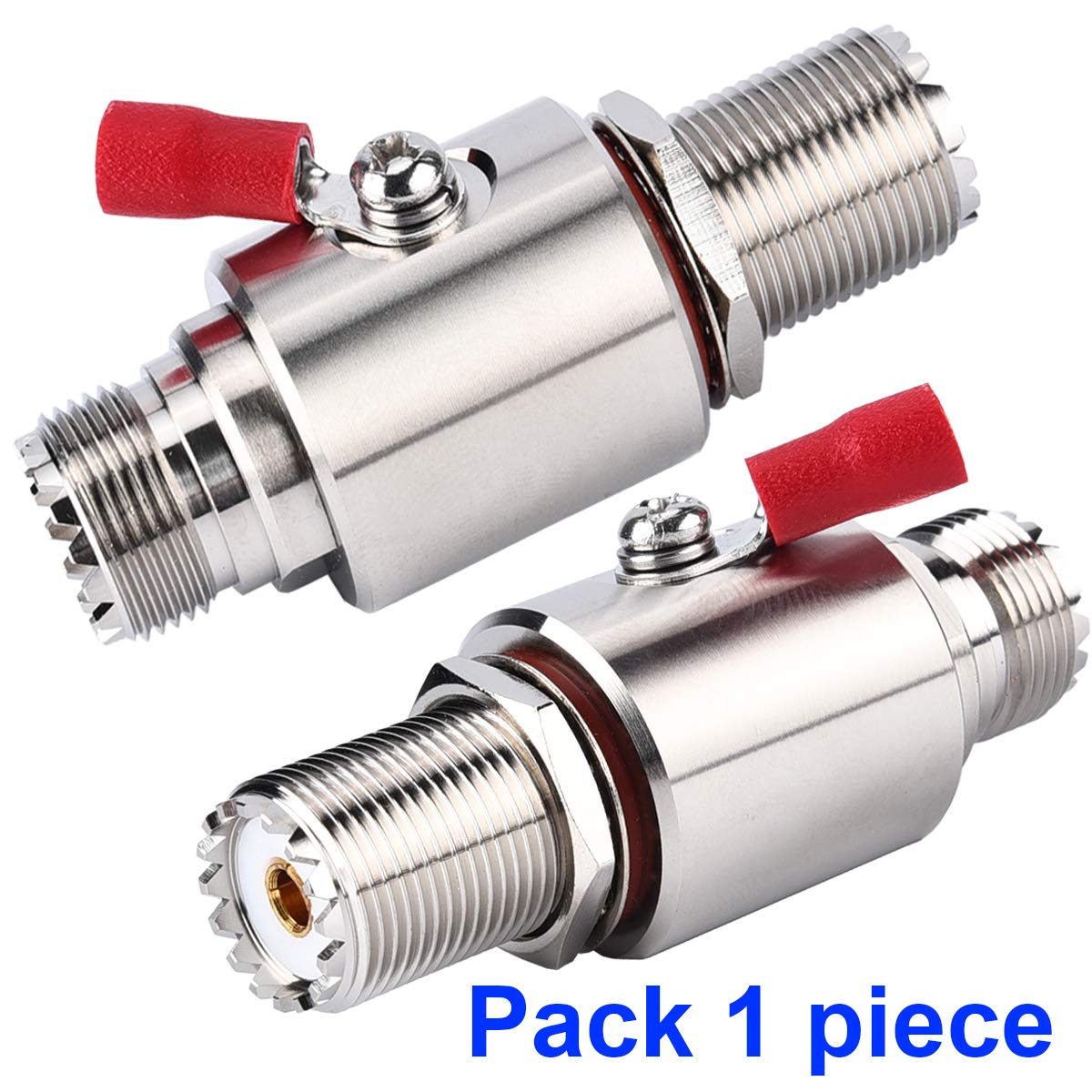 Riotaxy UHF Lightning Arrestor PL-259 Lightning Surge Protector PL259 Socket (UHF Female) to SO239 Socket (UHF Female) Bulkhead for CB Radio, HAM