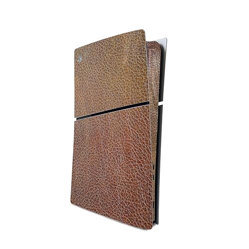 MightySkins Skin Compatible with Playstation 5 PS5 Slim Digital Edition Console Only - Brown Pleather | Protective, Durable, and Unique Vinyl Decal