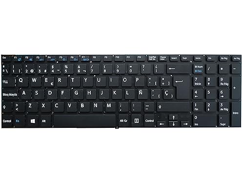 Spanish Replacement Keyboard Compatible for Sony Vaio SVF152A29M SVF152C29W SVF152C29X SVF152A29U (Not Fit SVF15A) (Black)