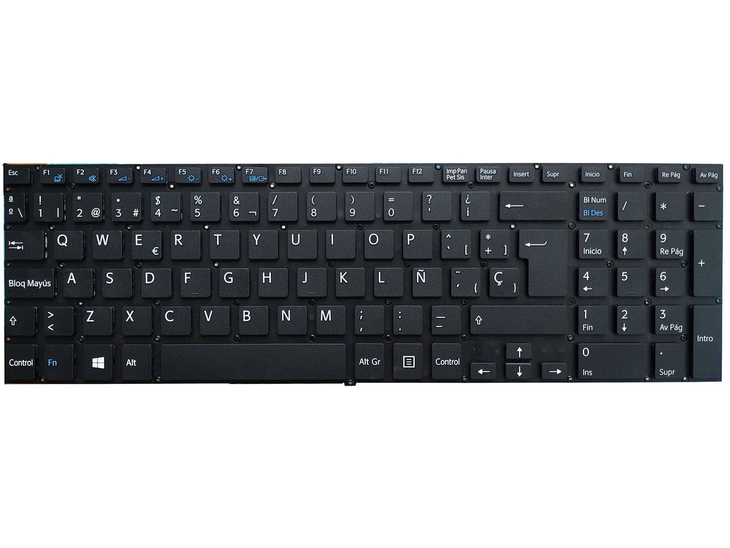 Spanish Replacement Keyboard Compatible for Sony Vaio SVF152A29M SVF152C29W SVF152C29X SVF152A29U (Not Fit SVF15A) (Black)