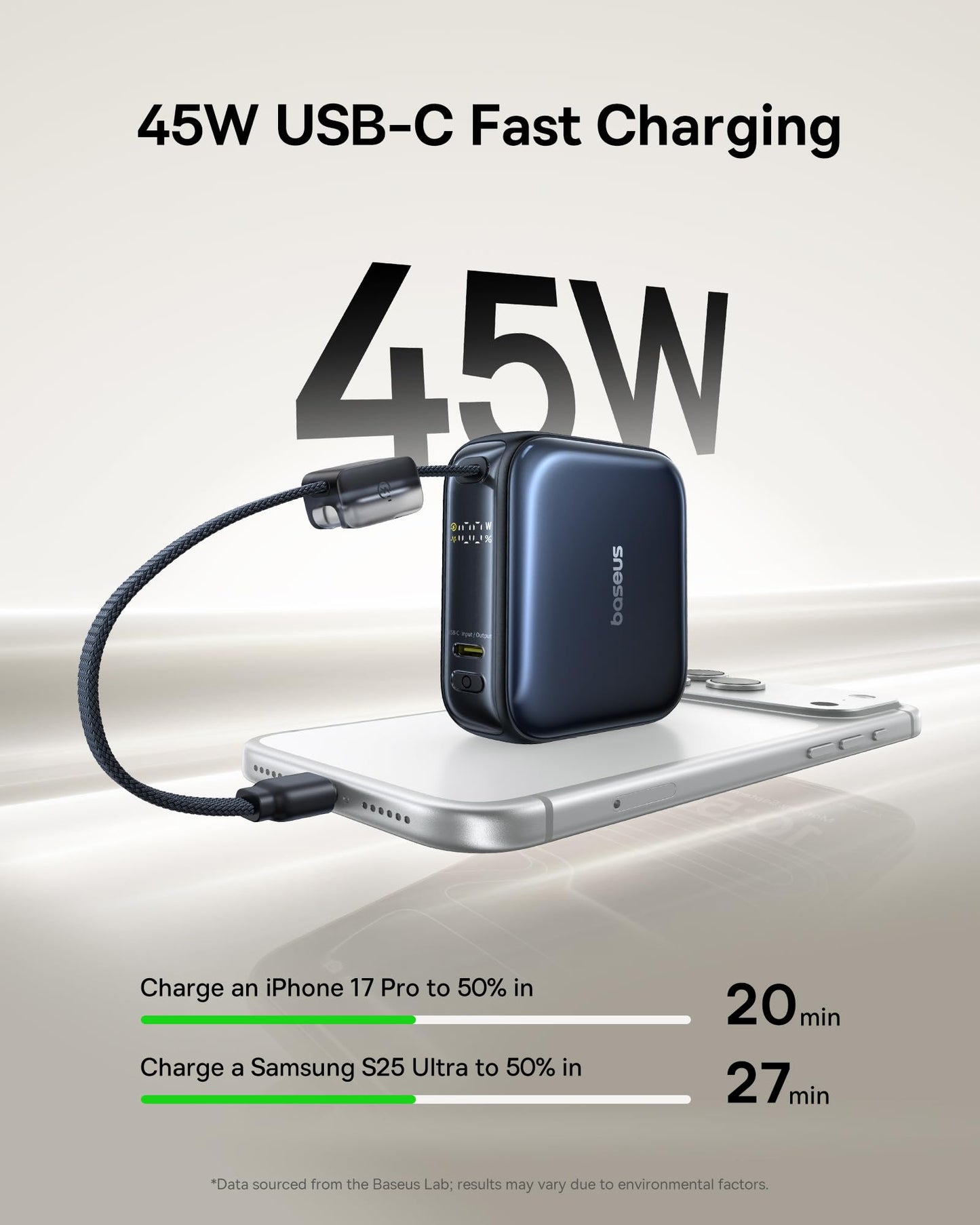Baseus Picogo Power Bank, Ultra Slim 10000mAh Magnetic Portable Charger, Qi2 Certified 15W MagSafe Battery Pack, Alloy Wireless Travel Fast Charger