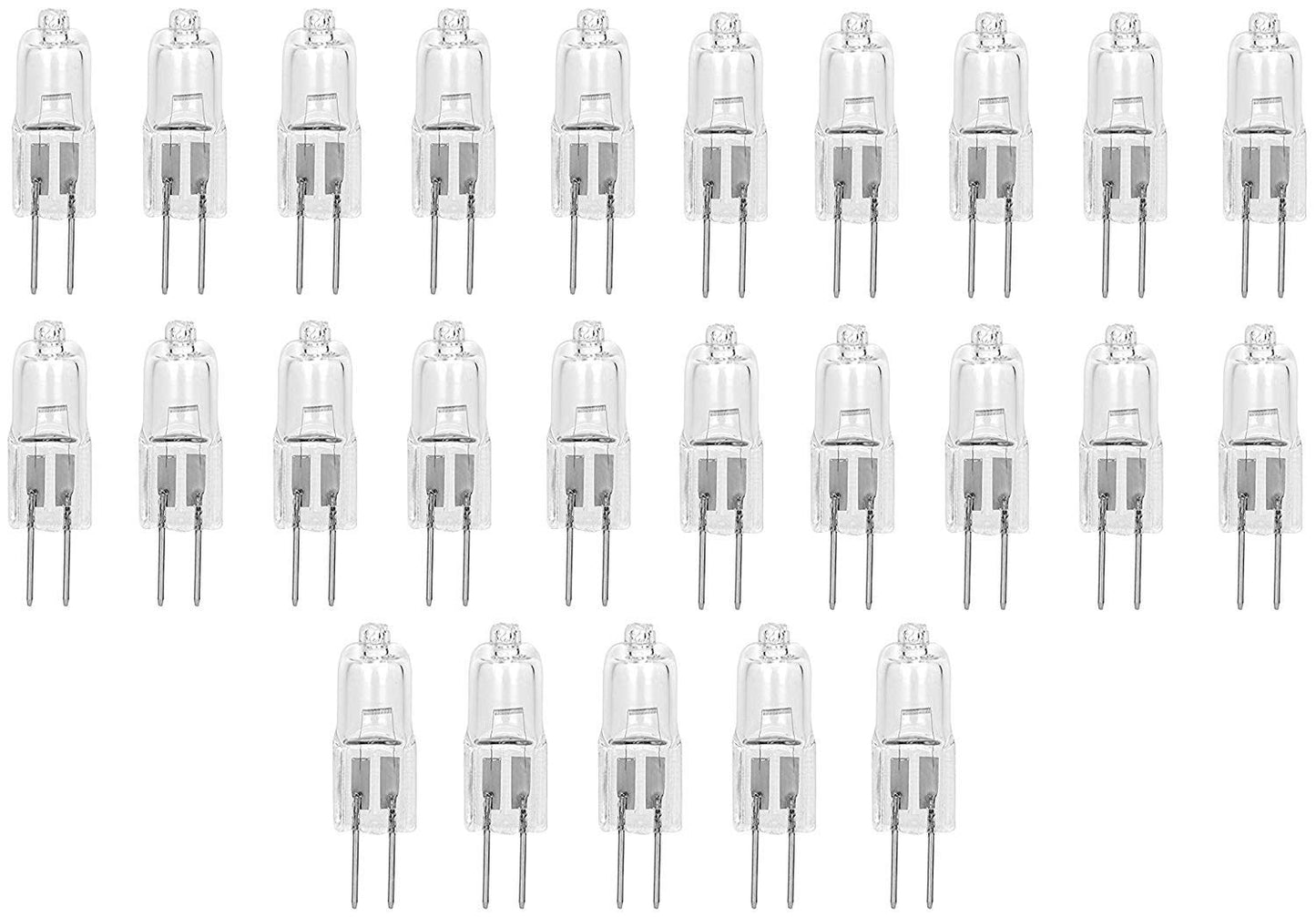 25 Pack CRYSTAL CLEAR LENSE 10 Watt AC DC 12V Light Bulb Replacement JC G4 2Pin Base Halogen Kitchen Table Pendant Lamp 12 Volt 10W Bi-Pin Warm Clear