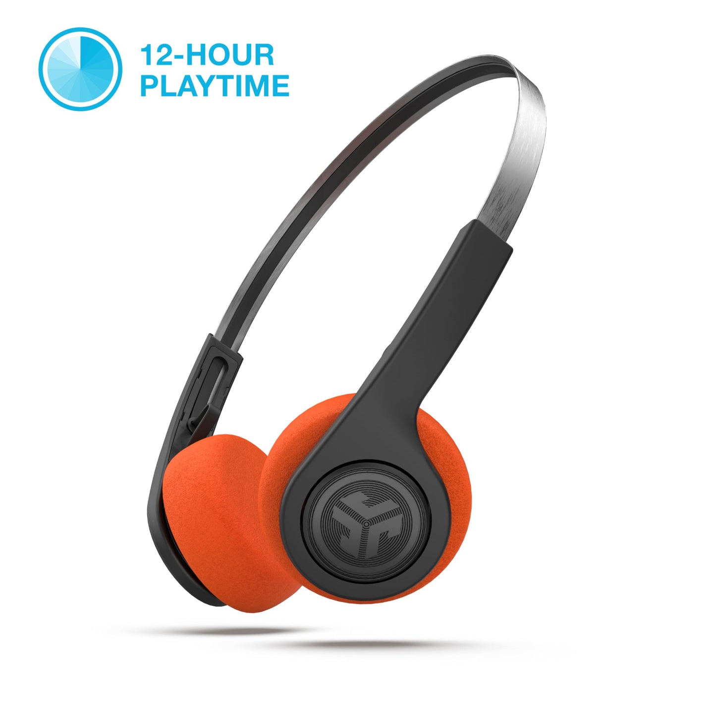 JLab Rewind Wireless Retro Headphones, Black, Bluetooth 4.2, 14 Hours Playtime, Custom EQ3 Sound, Music Controls, Noise Isolation, with Microphone…