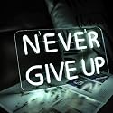 Vinray Never Give Up Neon Sign for Wall Decor,Inspire Slogan for Study Room Decoration,Wall Art Lighting As Gifts for Kids or Friends.