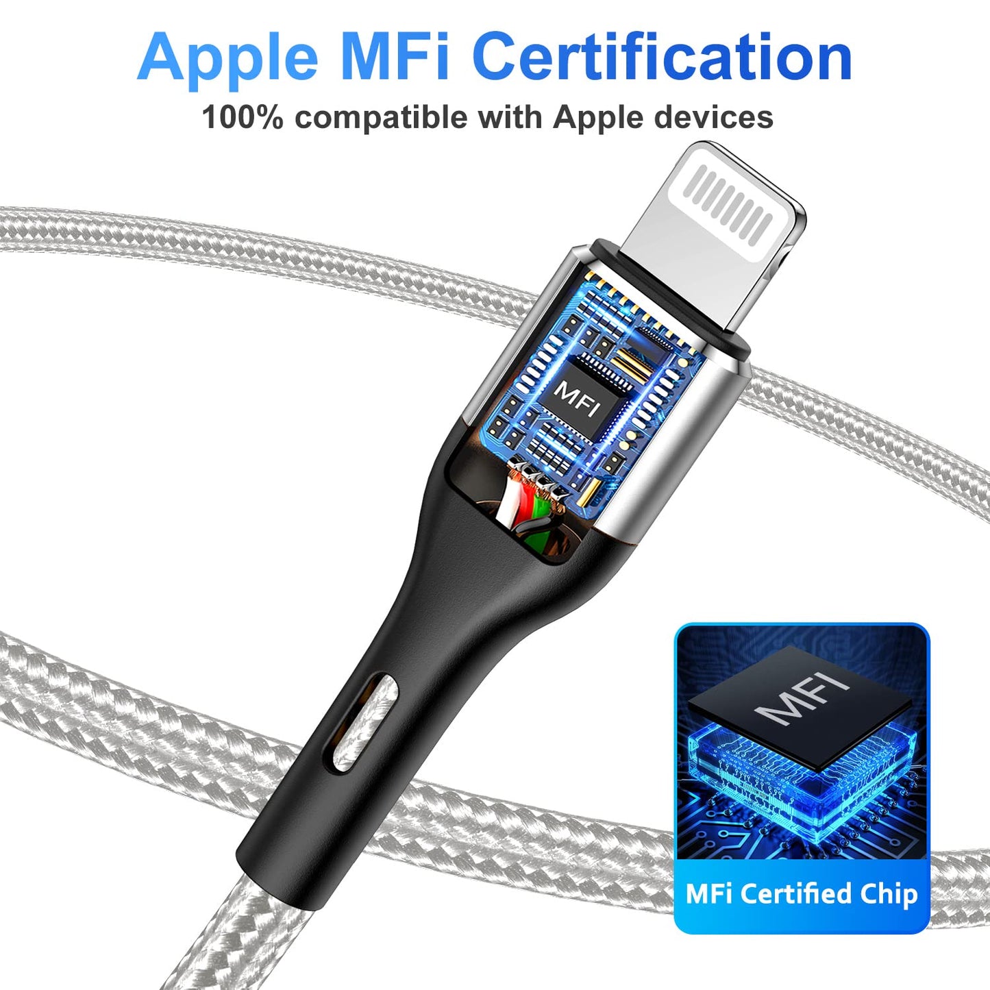 iPhone Charger Cord 4Pack 1.5/3/6/6FT, [Apple MFi Certified] Lightning Cable iPhone Charger Cable Fast Charging Cable for iPhone 13 12 Pro Max Mini…